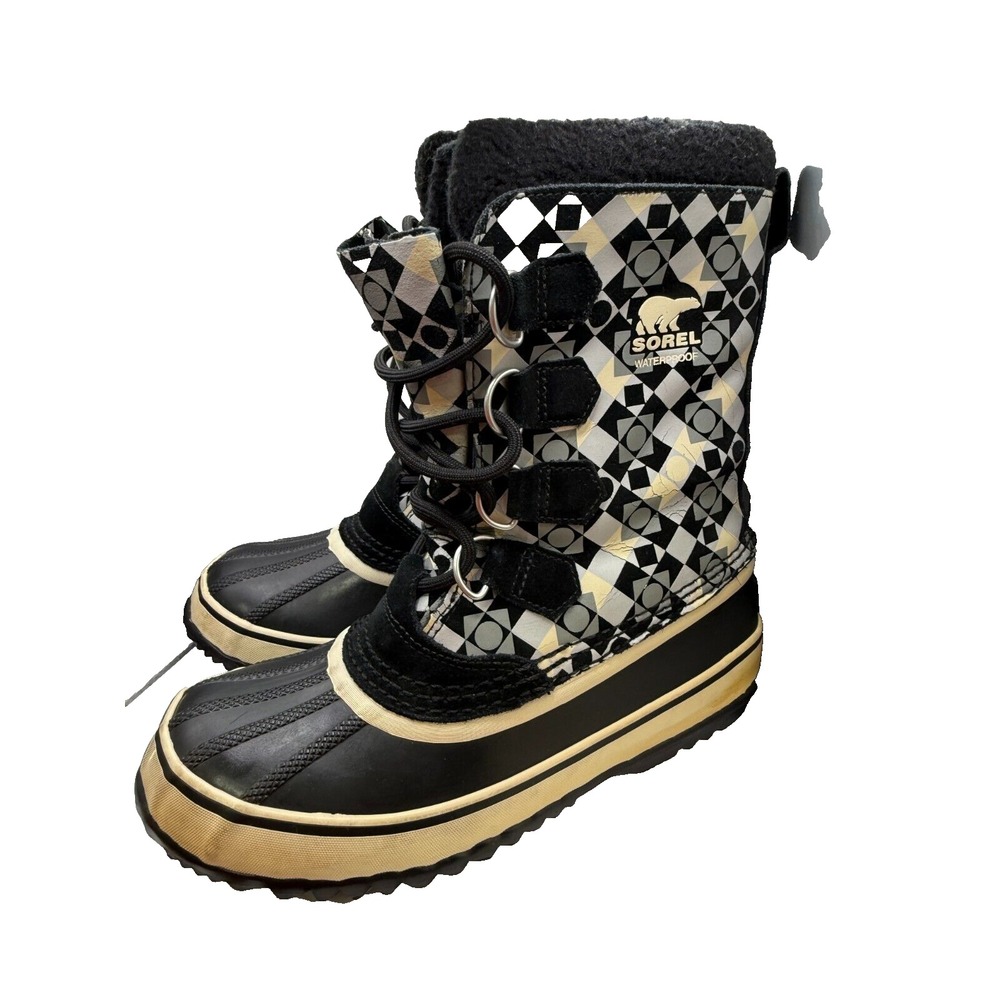 Sorel Winter Carnival Waterproof Boots Black NL1557-010 Womens 7